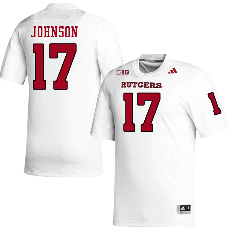 Men #17 MJ Johnson Rutgers Scarlet Knights 2024 College Football Jerseys Stitched-White